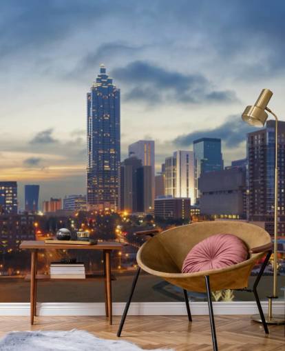 evening atlanta, georgia wallpaper mural called City of Atlanta for homes, offices and businesses