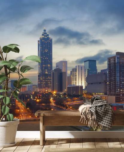 evening atlanta, georgia wallpaper mural called City of Atlanta for homes, offices and businesses