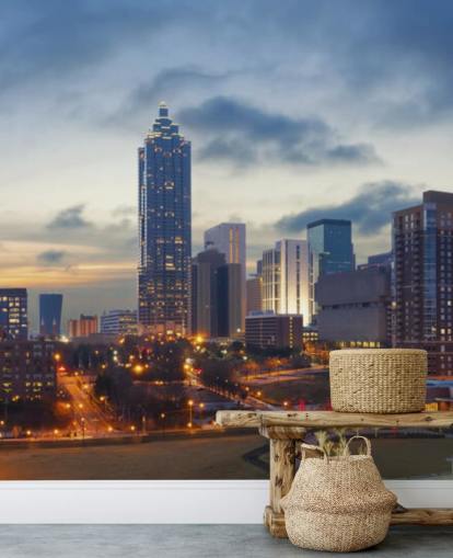 evening atlanta, georgia wallpaper mural called City of Atlanta for homes, offices and businesses