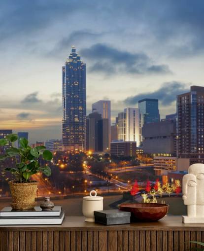evening atlanta, georgia wallpaper mural called City of Atlanta for homes, offices and businesses
