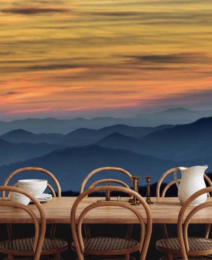 sunset mountain wallpaper mural called Layers of the Blue Ridge Mountains for living rooms, home offices and bedrooms sunset mountain wallpaper mural called Layers of the Blue Ridge Mountains for living rooms, home offices and bedrooms