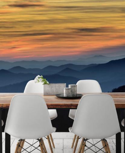 sunset mountain wallpaper mural called Layers of the Blue Ridge Mountains for living rooms, home offices and bedrooms