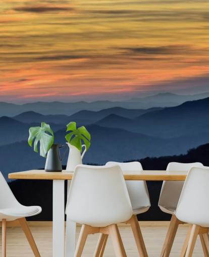 sunset mountain wallpaper mural called Layers of the Blue Ridge Mountains for living rooms, home offices and bedrooms
