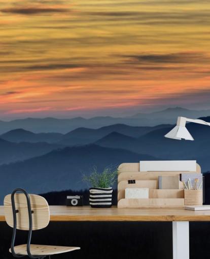 sunset mountain wallpaper mural called Layers of the Blue Ridge Mountains for living rooms, home offices and bedrooms sunset mountain wallpaper mural called Layers of the Blue Ridge Mountains for living rooms, home offices and bedrooms