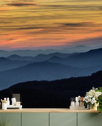 papier peint mural Sunset Mountain appelé Layers of the Blue Ridge Mountains pour les salons, les bureaux à domicile et les chambres papier peint mural Sunset Mountain appelé Layers of the Blue Ridge Mountains pour les salons, les bureaux à domicile et les chambres