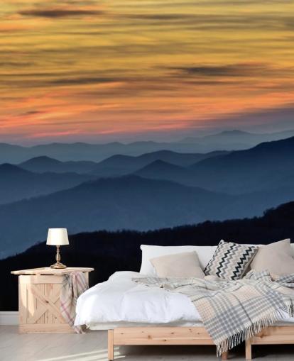 sunset mountain wallpaper mural called Layers of the Blue Ridge Mountains for living rooms, home offices and bedrooms