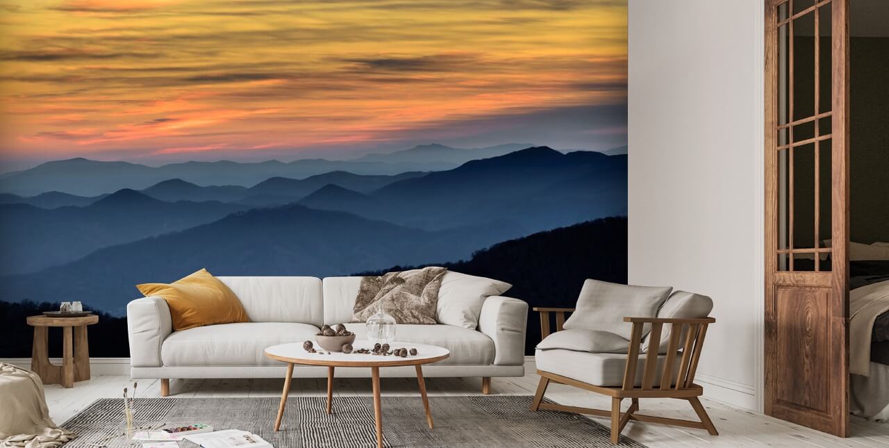 Layers of the Blue Ridge Mountains Wallpaper Mural Wallsauce US