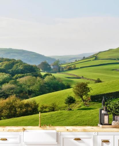 green countryside wallpaper mural called Hills and Valleys for bedrooms, living rooms and dining rooms green countryside wallpaper mural called Hills and Valleys for bedrooms, living rooms and dining rooms