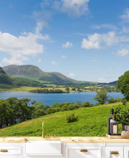 Vista para o lago em Crummock Water Wall Mural