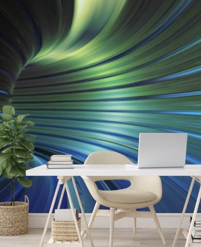 Blue 3D tunnel wallpaper