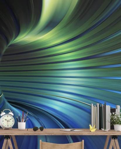 Blaue 3D Tunnel-Tapete