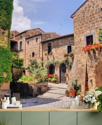 Gamla stan i Italien Italien Bakgrund Gamla stan i Italien Italien Bakgrund