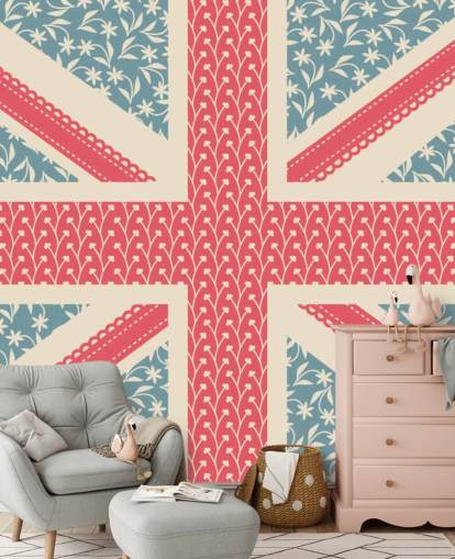 blomstermotiver union jack flag tapet blomstermotiver union jack flag tapet