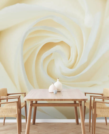 Close up of White Rose Wall Mural 