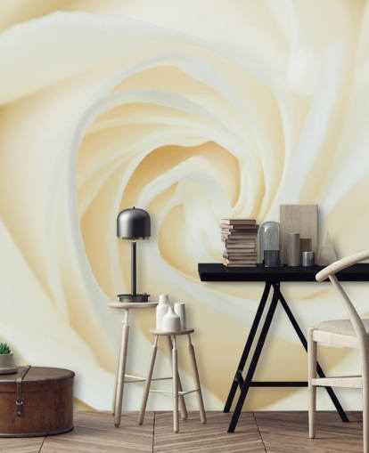 Close up of White Rose Wall Mural 