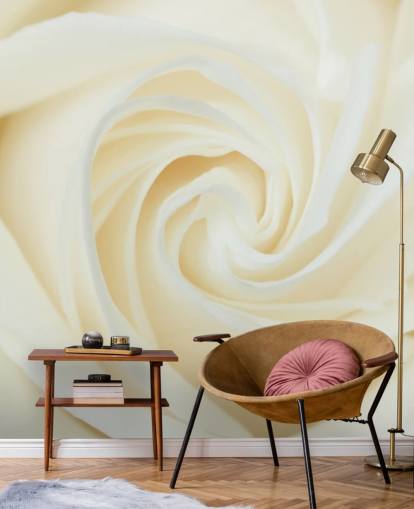 Papier Peint Fresque Gros plan d'une rose blanche Papier Peint Fresque Gros plan d'une rose blanche