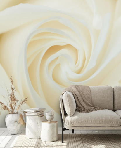 Close up of White Rose Wall Mural 