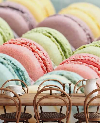 pastelkleurig macarons behang pastelkleurig macarons behang