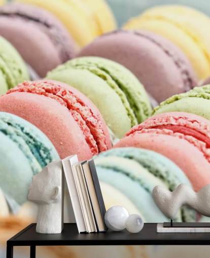 pastelkleurig macarons behang