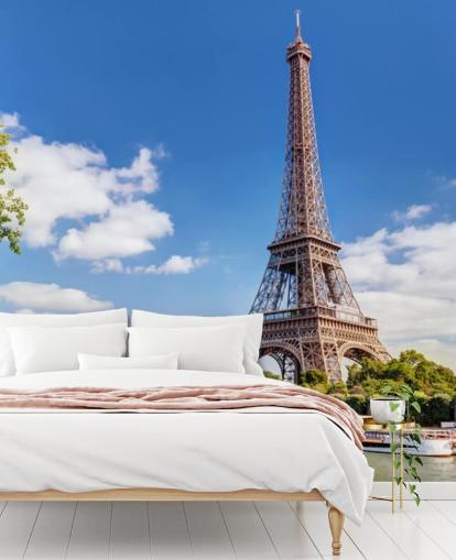 Papel pintado Torre Eiffel y río Sena