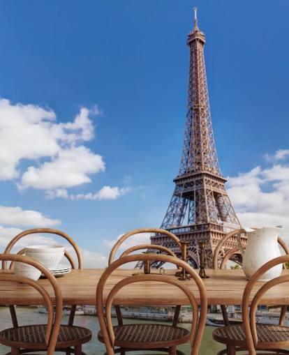 Eiffel Tower & River Seine Wallpaper