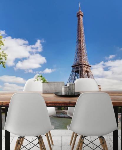 Eiffel Tower & River Seine Wallpaper