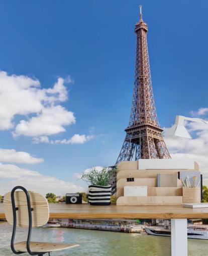 Eiffelturm & Fluss Seine Wallpaper
