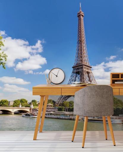 Eiffel Tower & River Seine Wallpaper