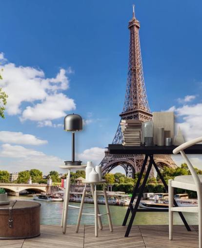 Eiffel Tower & River Seine Wallpaper