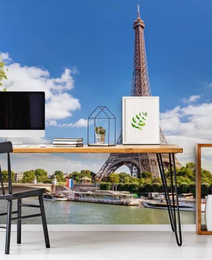 Eiffel Tower & River Seine Wallpaper