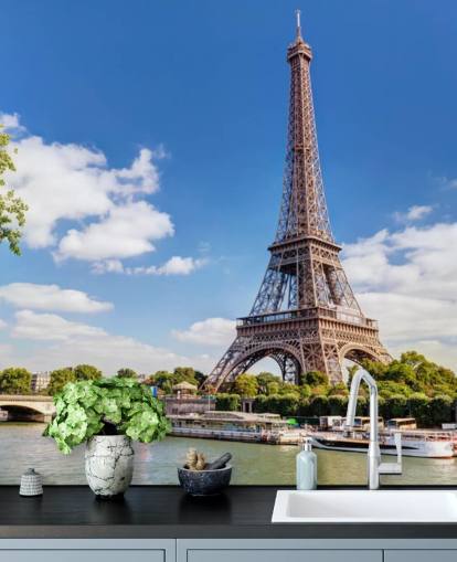 Eiffelturm & Fluss Seine Wallpaper