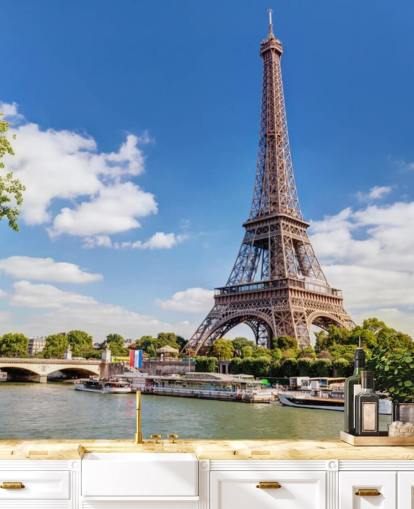 Eiffel Tower & River Seine Wallpaper