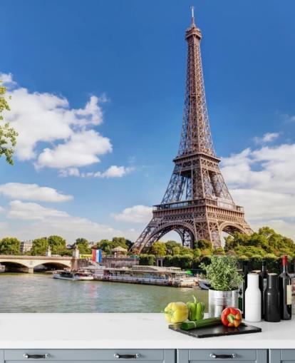 Eiffel Tower & River Seine Wallpaper