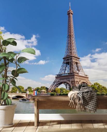 Eiffel Tower & River Seine Wallpaper Eiffel Tower & River Seine Wallpaper