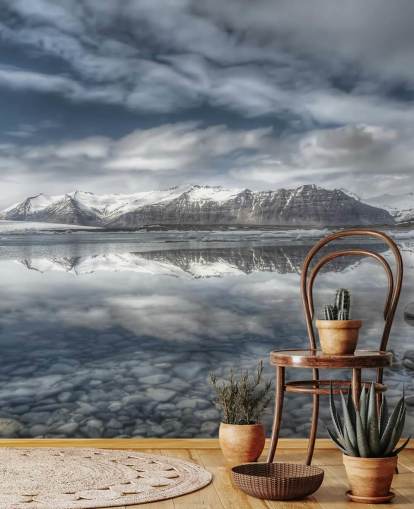 Frostiger See in Island Tapete