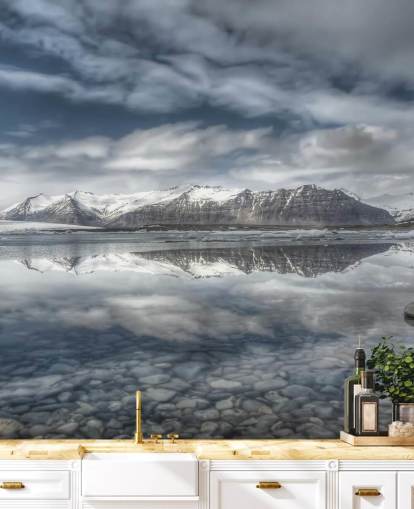 Frosty Lake in Iceland Wallpaper Frosty Lake in Iceland Wallpaper