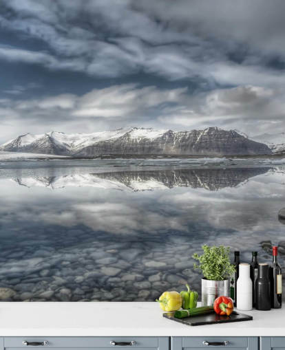 Frosty Lake i Island Baggrund