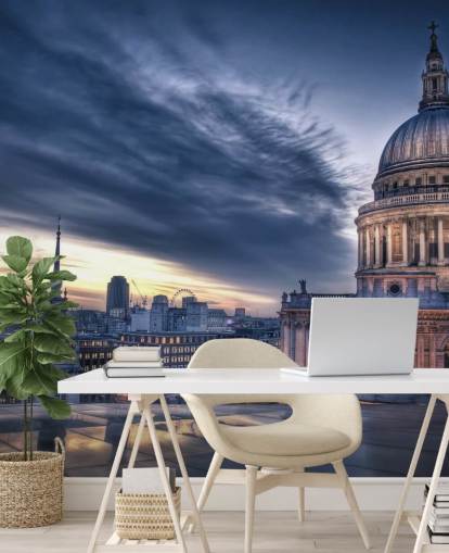 Night falls over St. Paul's Cathedral Mural