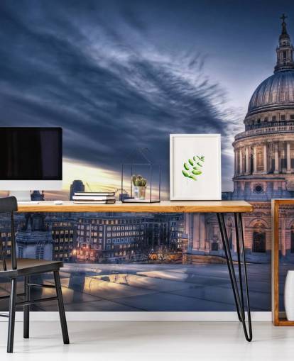 Night falls over St. Paul's Cathedral Mural