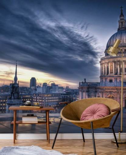 Die Nacht fällt über die St. Paul's Cathedral Fototapete
