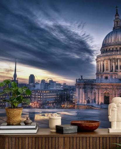 Night falls over St. Paul's Cathedral Mural