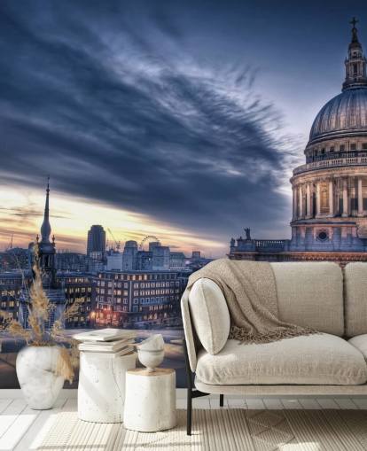 Die Nacht fällt über die St. Paul's Cathedral Fototapete