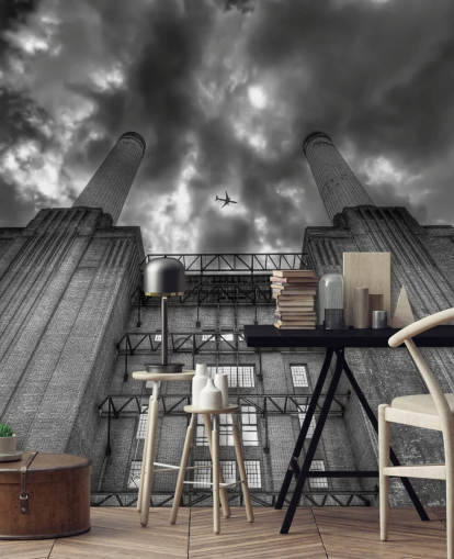 foto in bianco e nero del murale battersea