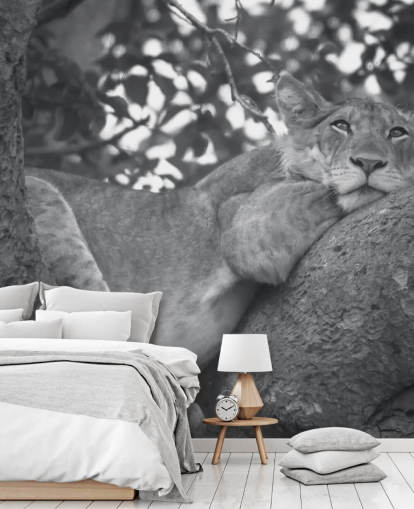 Lion Resting on a Branch Mural