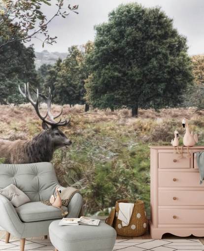 Lonely Stag in National Park Wallpaper