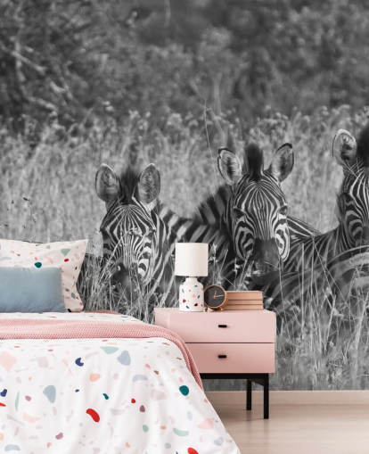 Mural de parede de zebras amontoadas