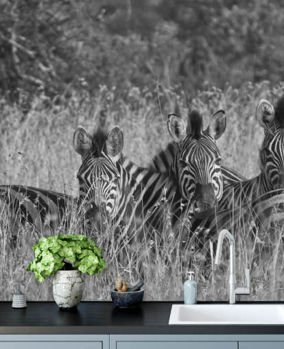 Mural de parede de zebras amontoadas