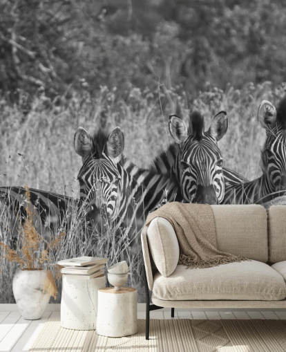 Mural de parede de zebras amontoadas