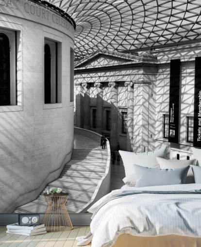 british museum black and white photo wallpaper