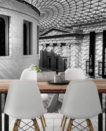 papel tapiz fotográfico en blanco y negro del museo británico papel tapiz fotográfico en blanco y negro del museo británico